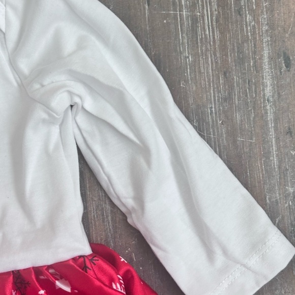 My 1st Christmas Red and White Long  Sleeve Casual Party Dress - Picture 5 of 8